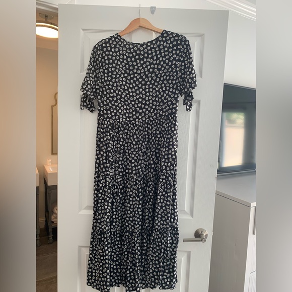 Madewell Tie Sleeve Tiered Midi Dress NWT - Picture 7 of 11